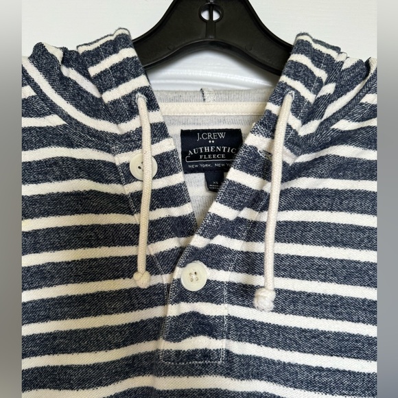 J. Crew Cotton Fleece Long sleeve Lightweight Hoodie with Buttons - Picture 2 of 7